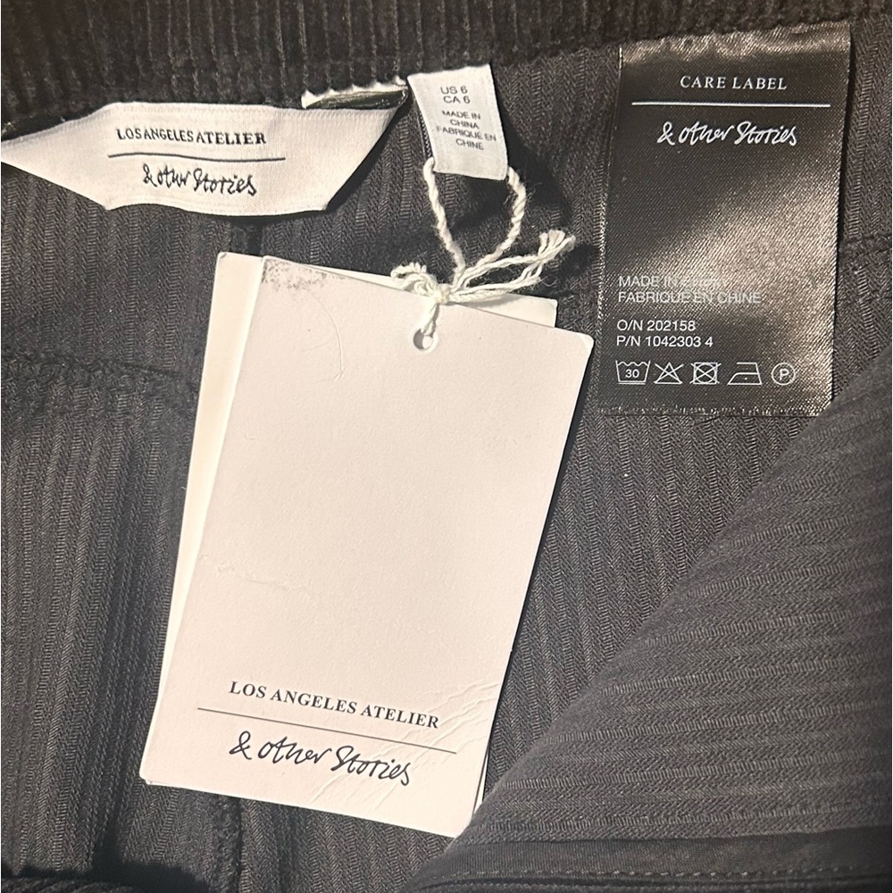 & Other Stories Los Angeles Atelier Black Corduroy Stirrup Pants - Rare Find - Picture 9 of 13